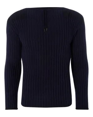 007 Ribbed Army Sweater Navy Blue