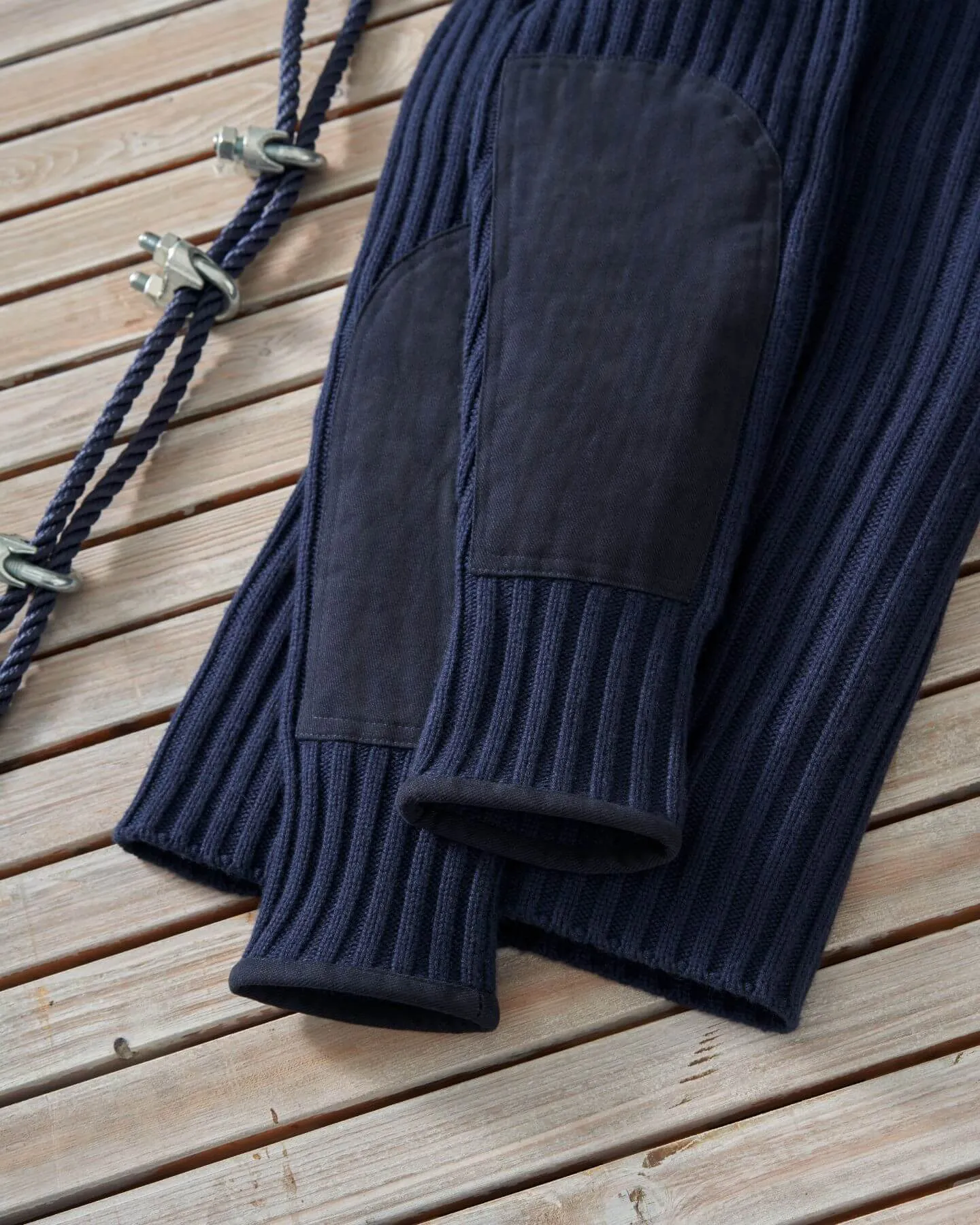 007 Ribbed Army Sweater Navy Blue