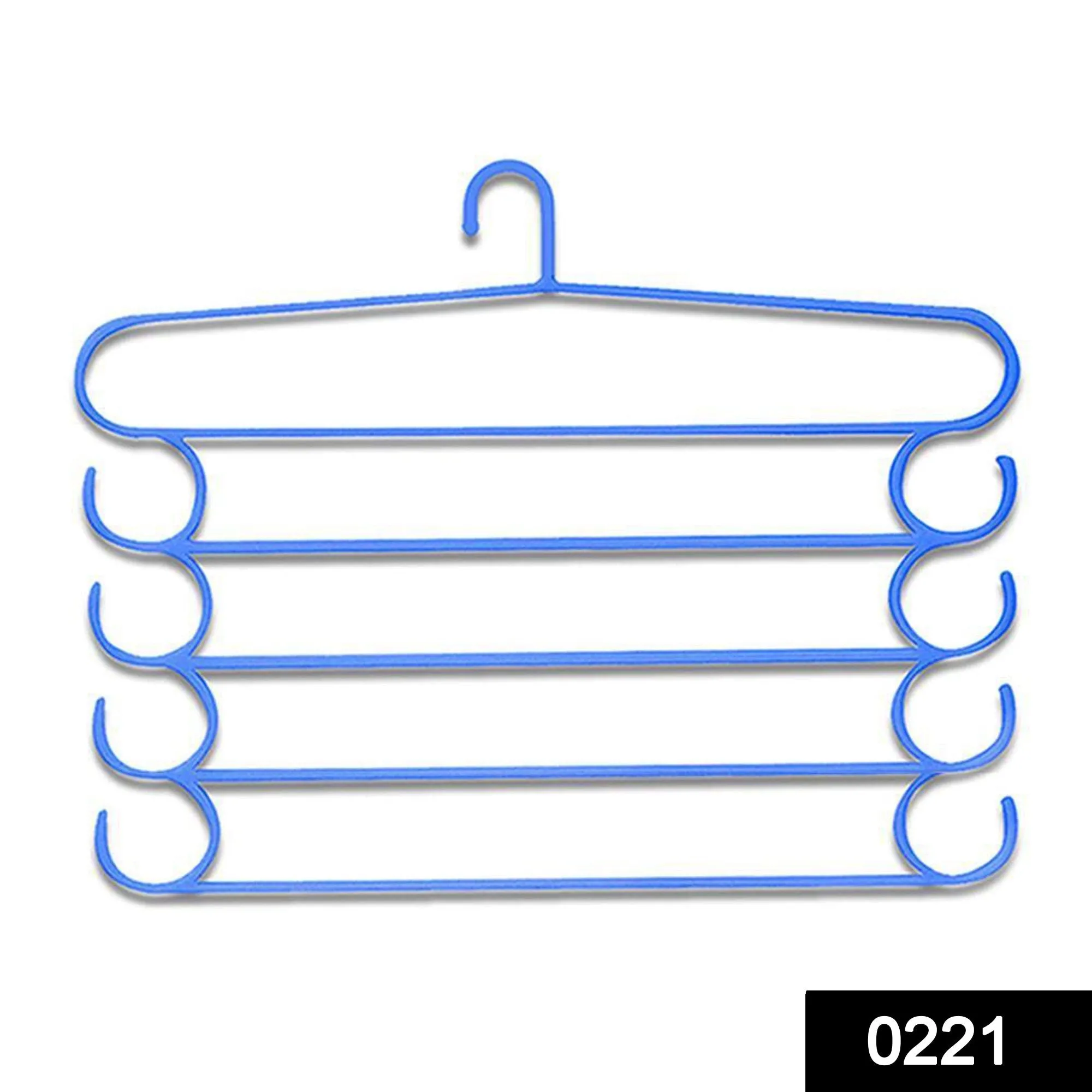 0221 -5 Layer Plastic Hangers (Multicolour, 1 pc)