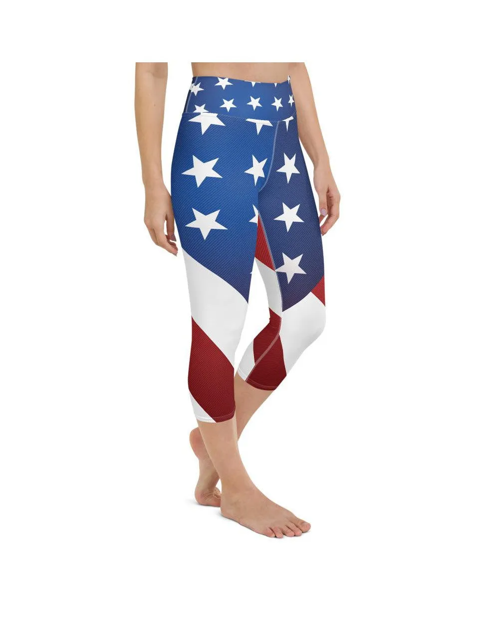 American Flag Yoga Capris