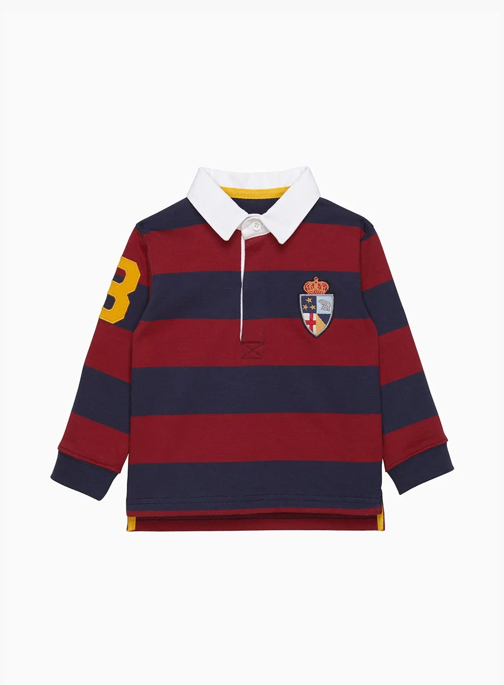 Baby Nicholas Rugby Shirt in Navy/Red Stripes