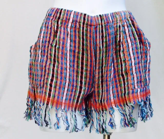 Bahia Handwoven Beach Shorts with Fringe