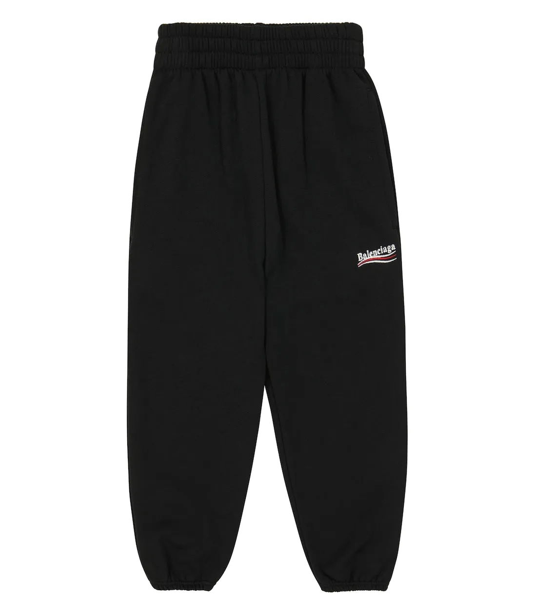 Balenciaga Kids Logo Cotton Jersey Track Pants, Black