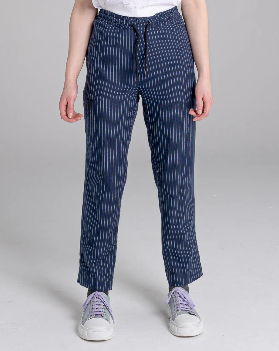 BARLETTA UNISEX PINSTRIPE TAPERED TROUSER | NAVY