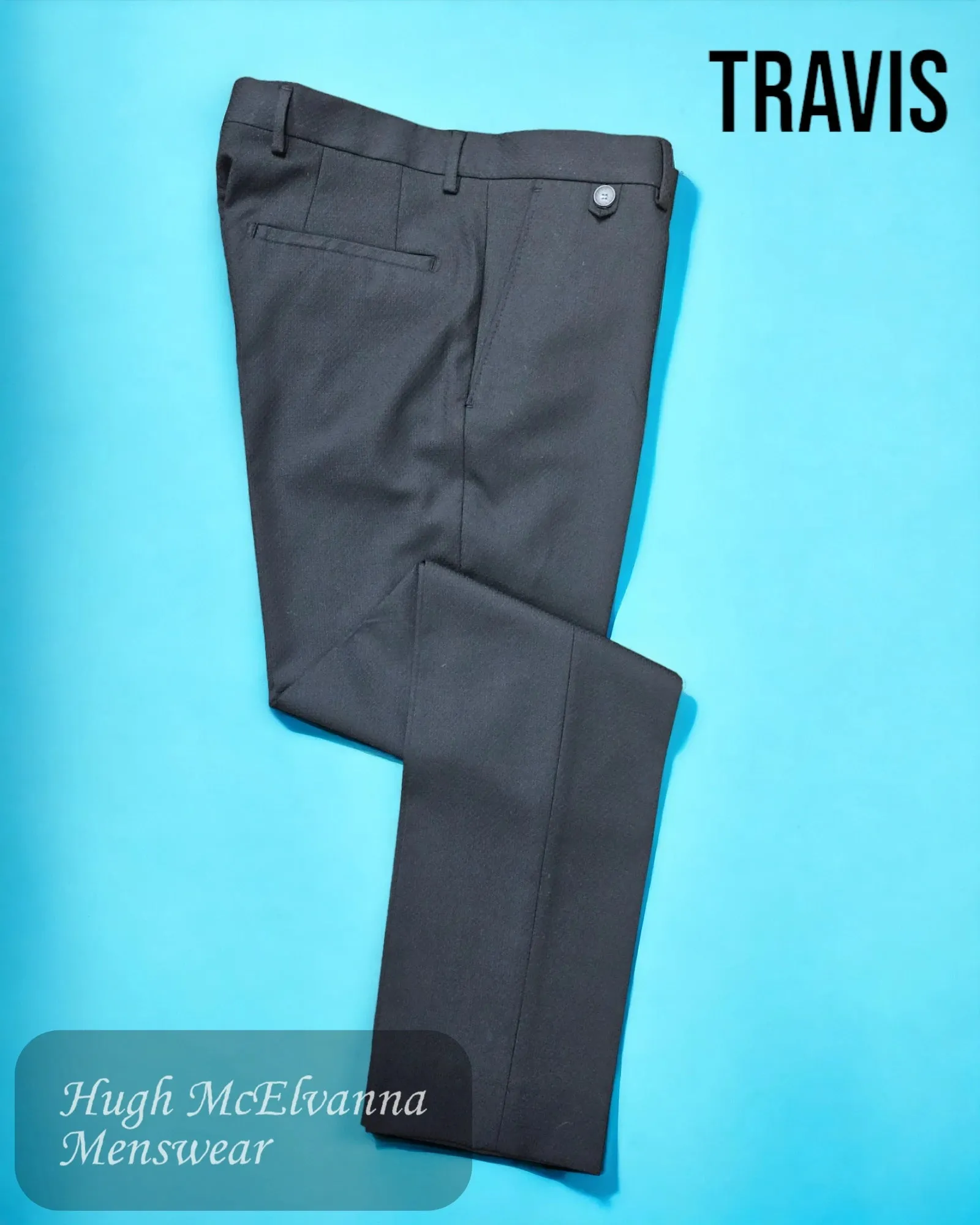 Benetti Travis Black Slim Fit Trouser