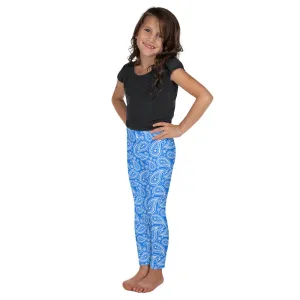 Blue & White Paisley Kid's Leggings