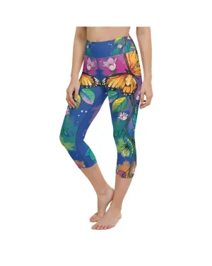 Blue Metamorphosis Yoga Capris