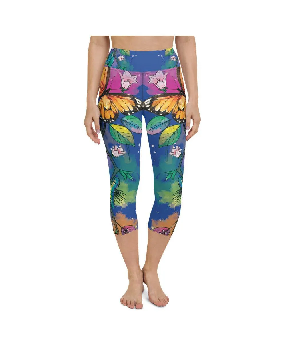 Blue Metamorphosis Yoga Capris