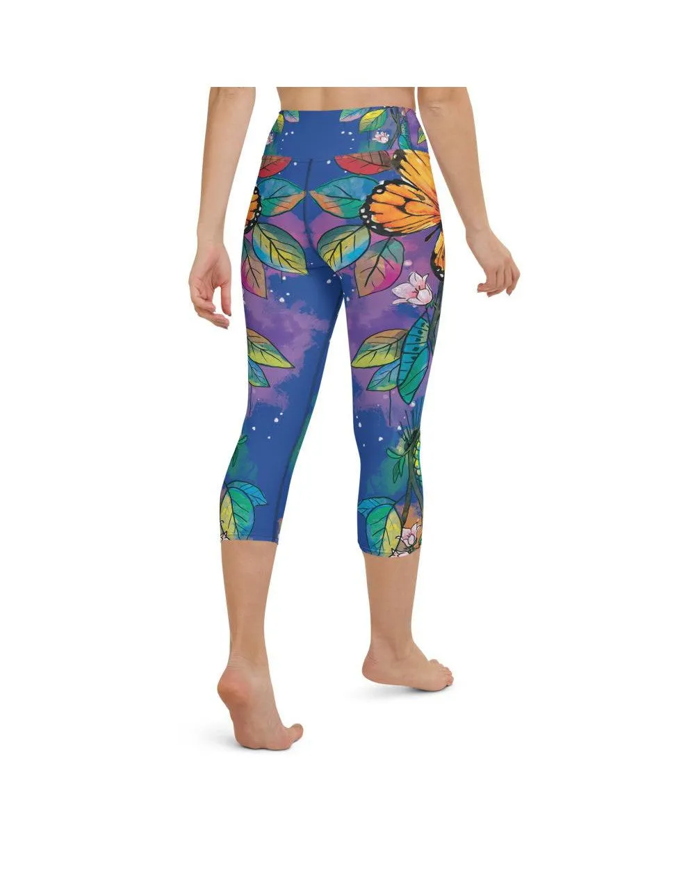 Blue Metamorphosis Yoga Capris