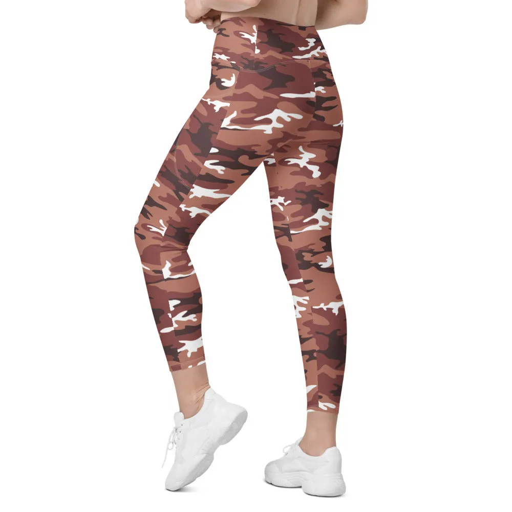 Brown Camo Leggings with Pockets