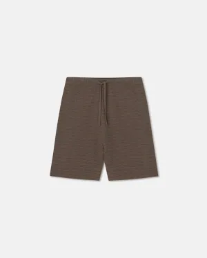 Caden - Linear Crochet Shorts - Fossil Brown