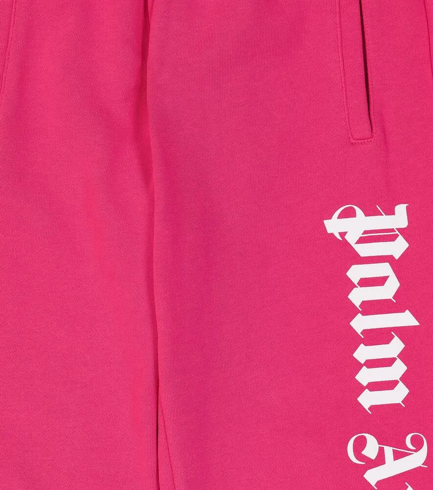 Cotton Jersey Sweatpants with Palm Angels Logo, Pink