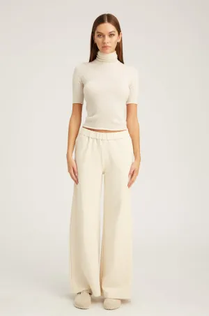 Ecru City Wide Leg Trouser