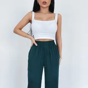 EMERALD GREEN SILK TROUSERS