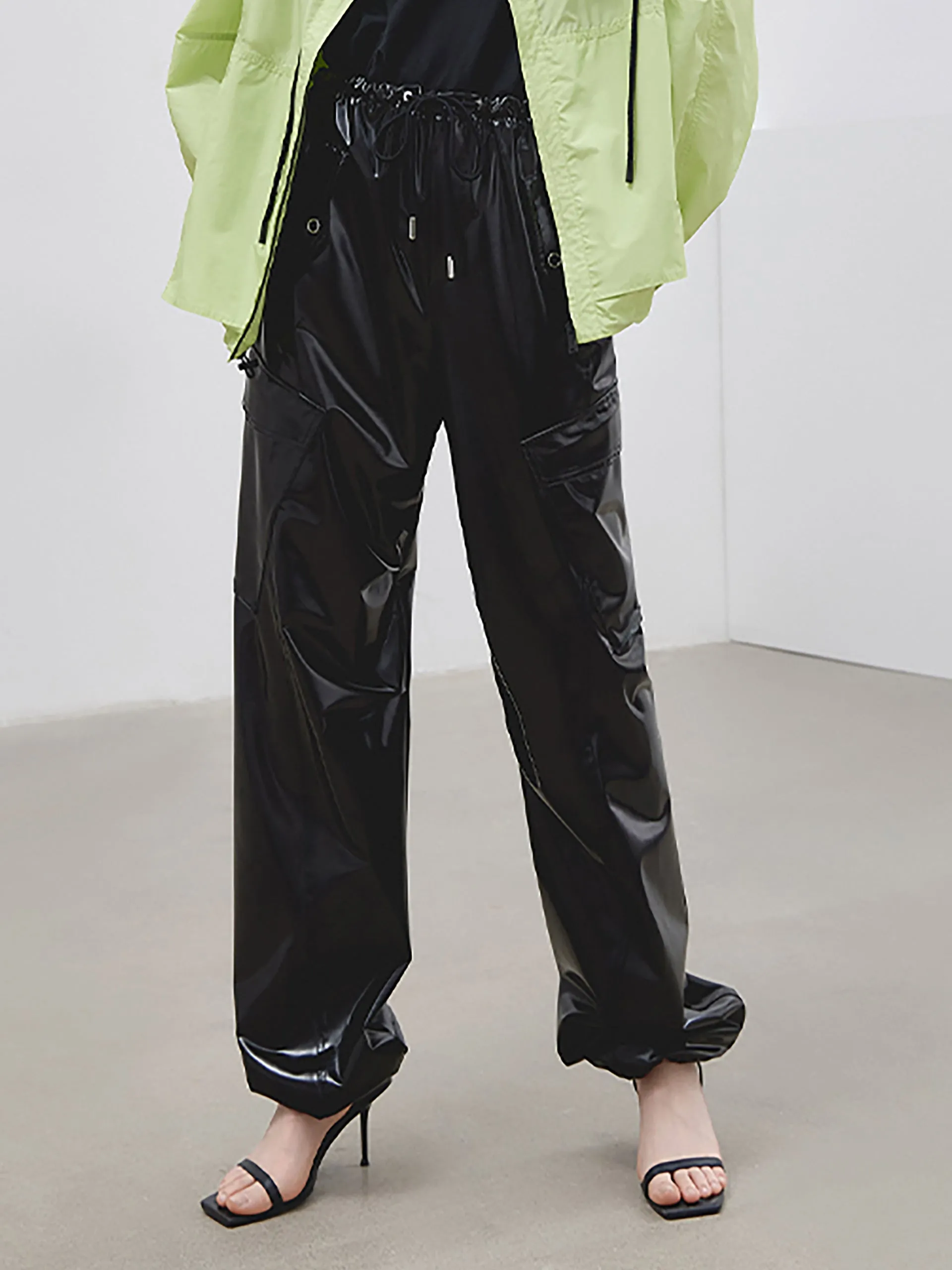 Glossy Faux Leather Pants