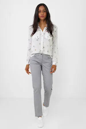 Grey Mom Fit Trousers