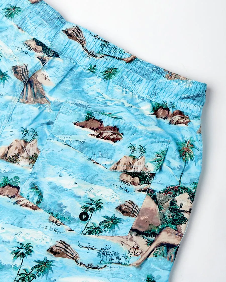 Hawaiian Isle - Mens Swimshort - Blue