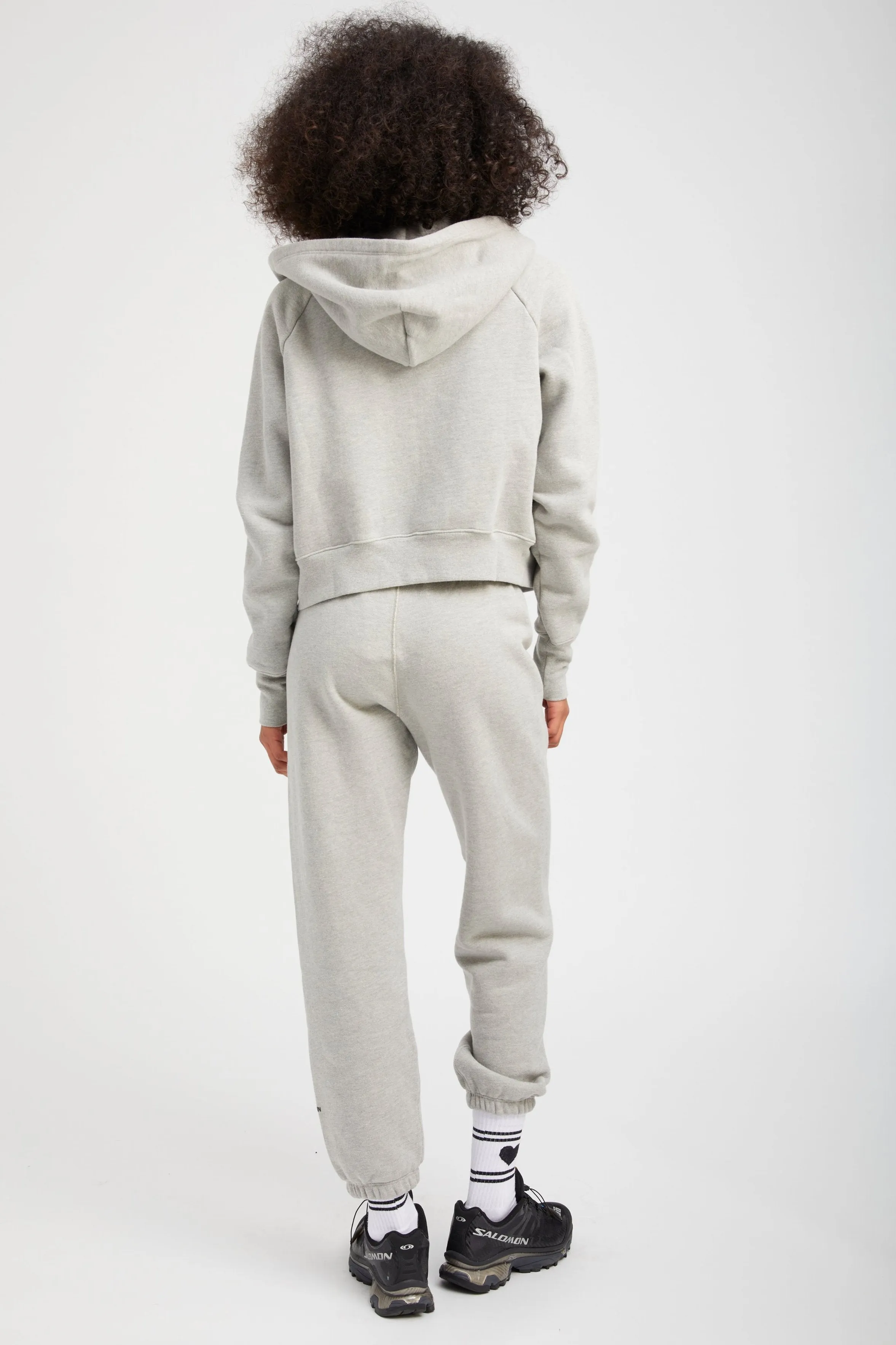 Heather Grey Cotton Mini Logo Sweatpants