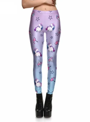 Ice Cream Stretch Digital Print Pants Cool Trousers