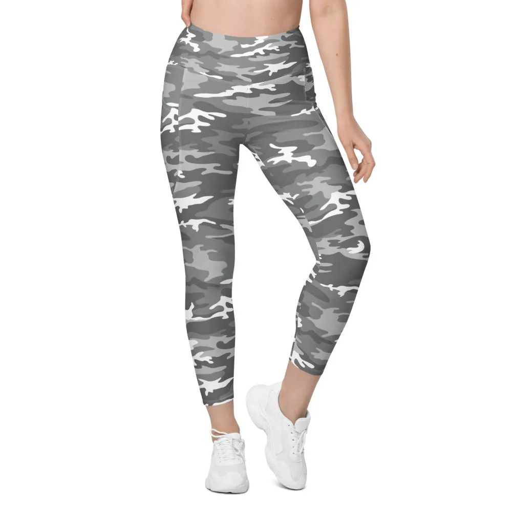 Light Grey Camo Leggings with Pockets