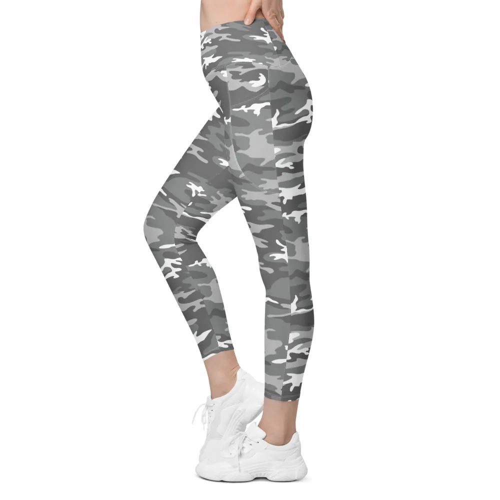 Light Grey Camo Leggings with Pockets