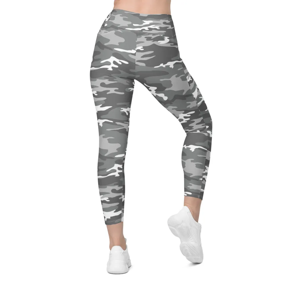 Light Grey Camo Leggings with Pockets