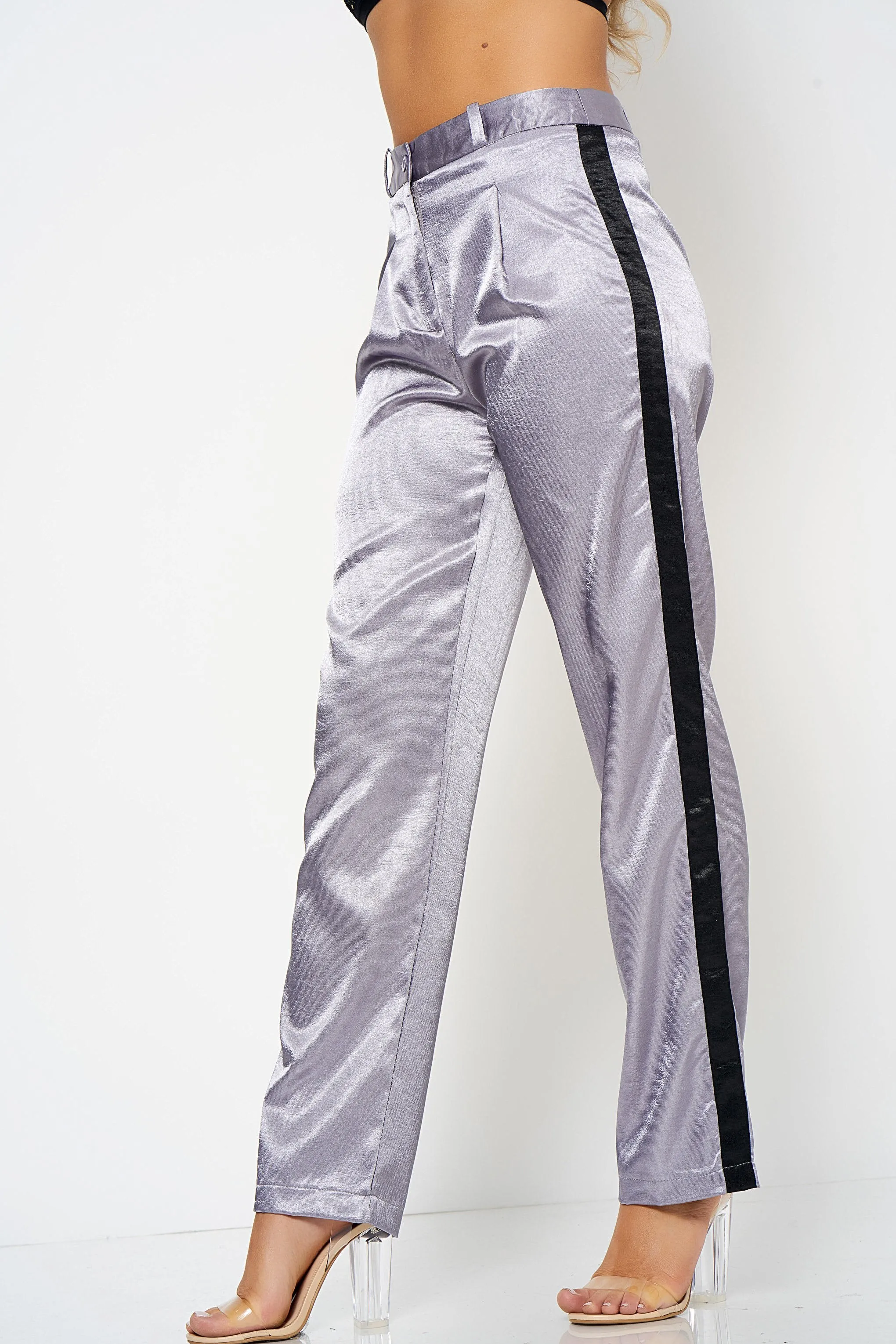 Lilac Side Stripe Co-ord Trousers