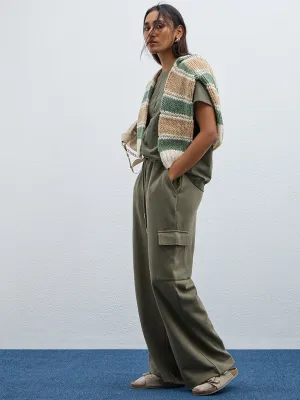 LOV Olive High-Rise Track Pants