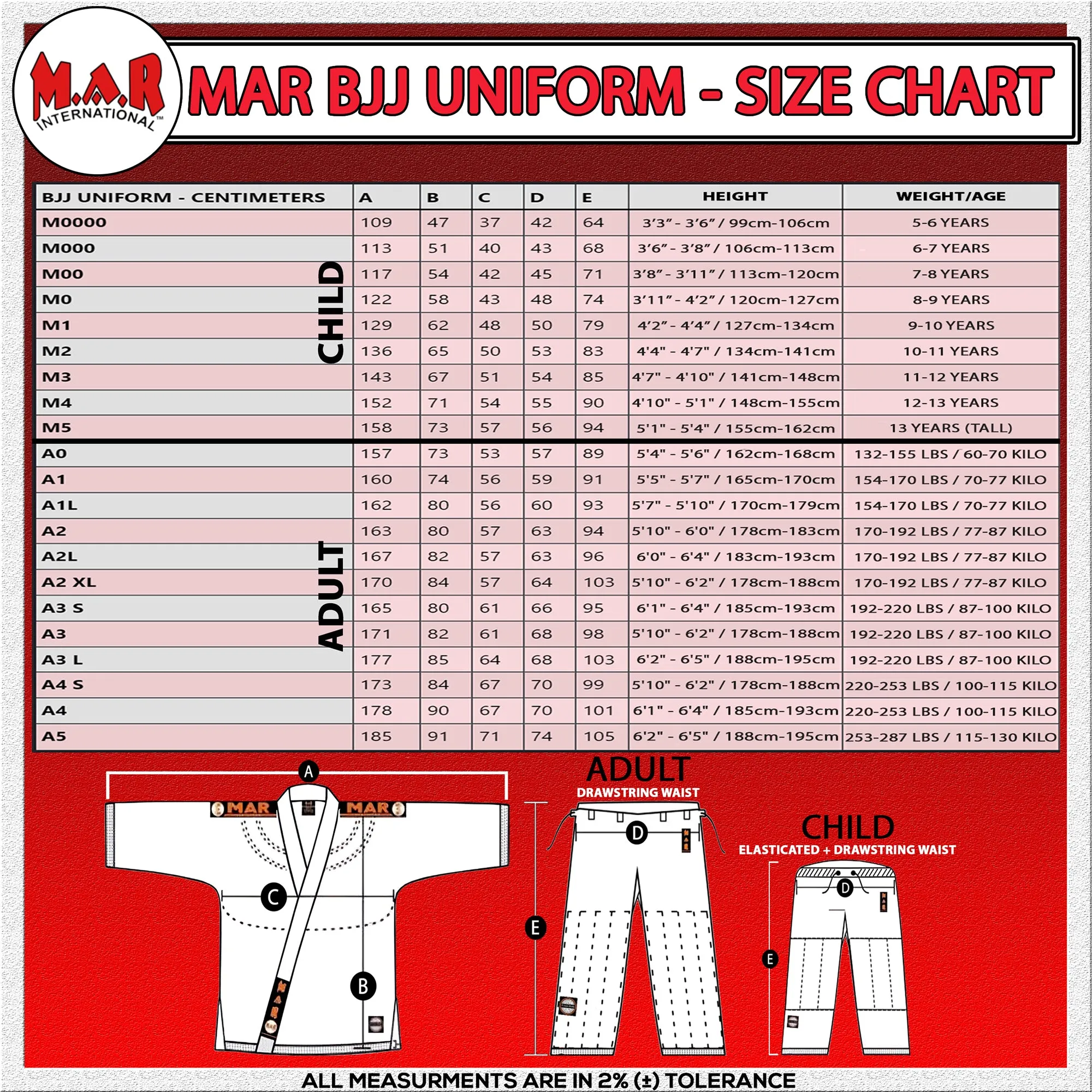 MAR-062B | White Brazilian Jiu-Jitsu Uniform - 480gsm