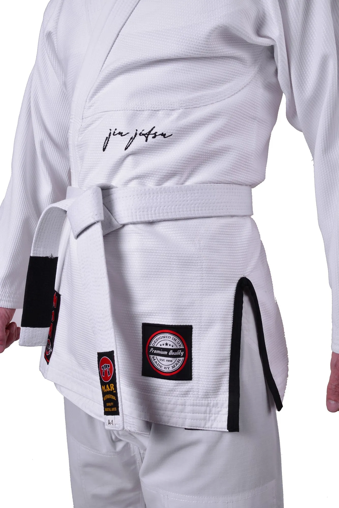 MAR-062B | White Brazilian Jiu-Jitsu Uniform - 480gsm