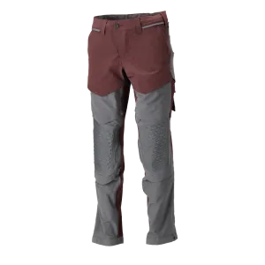 Mascot 22279 Ultimate Stretch Click System Pocket Trousers Bordeaux / Stone Grey