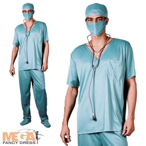 Men's ER Surgeon Doctors Scrubs Uniform Costume