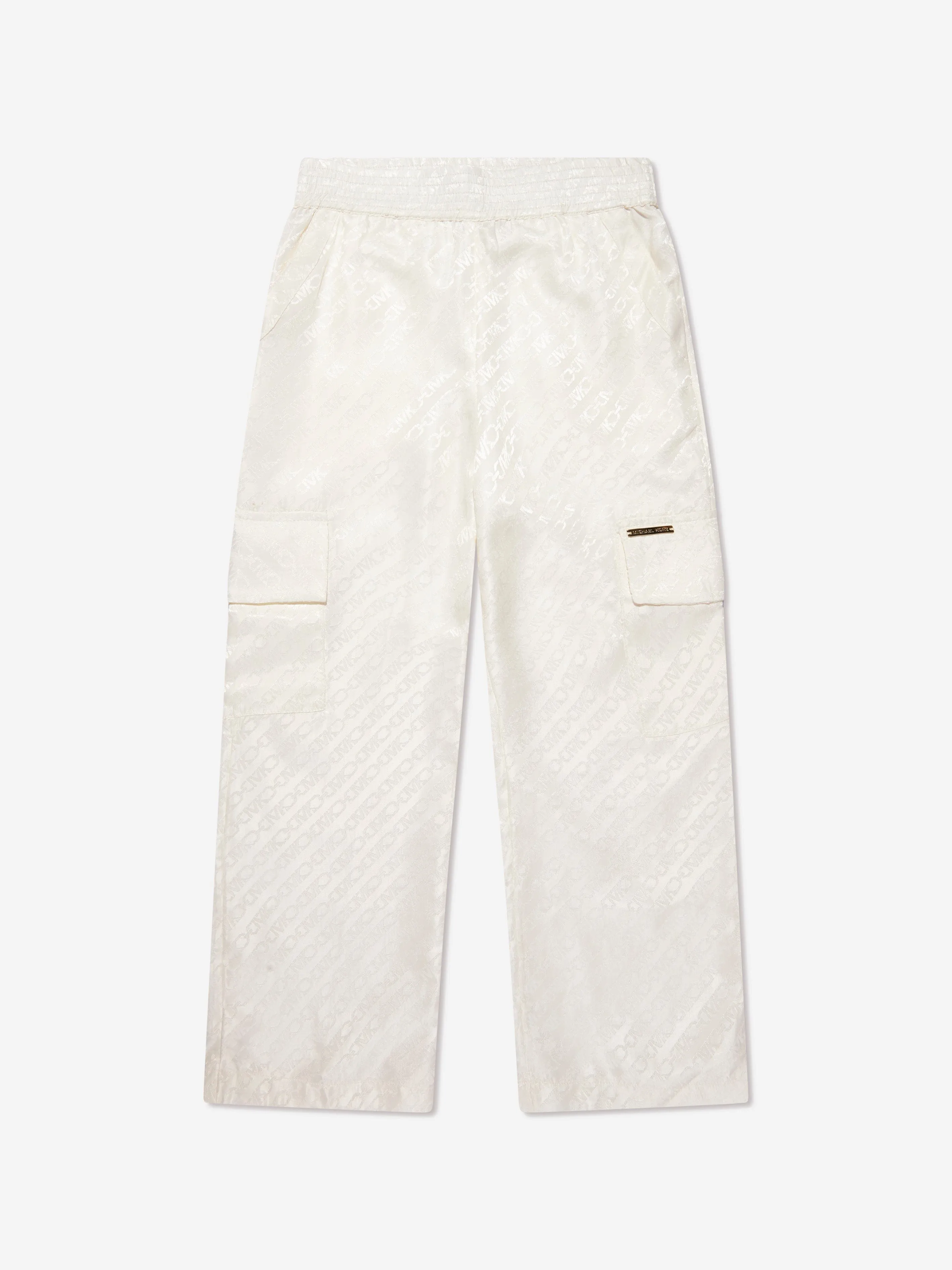 Michael Kors Girls Jacquard Satin Trousers in Ivory