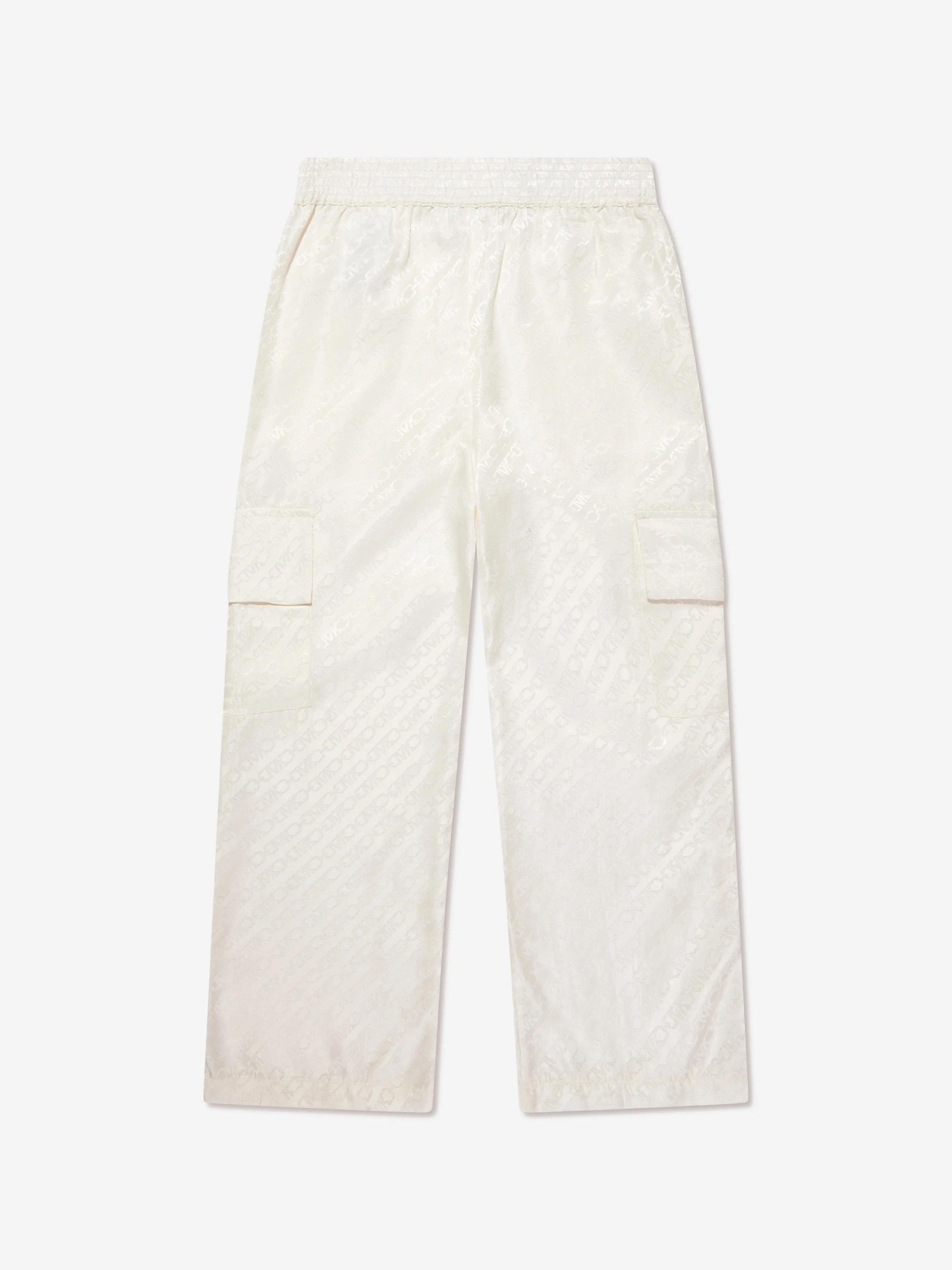 Michael Kors Girls Jacquard Satin Trousers in Ivory