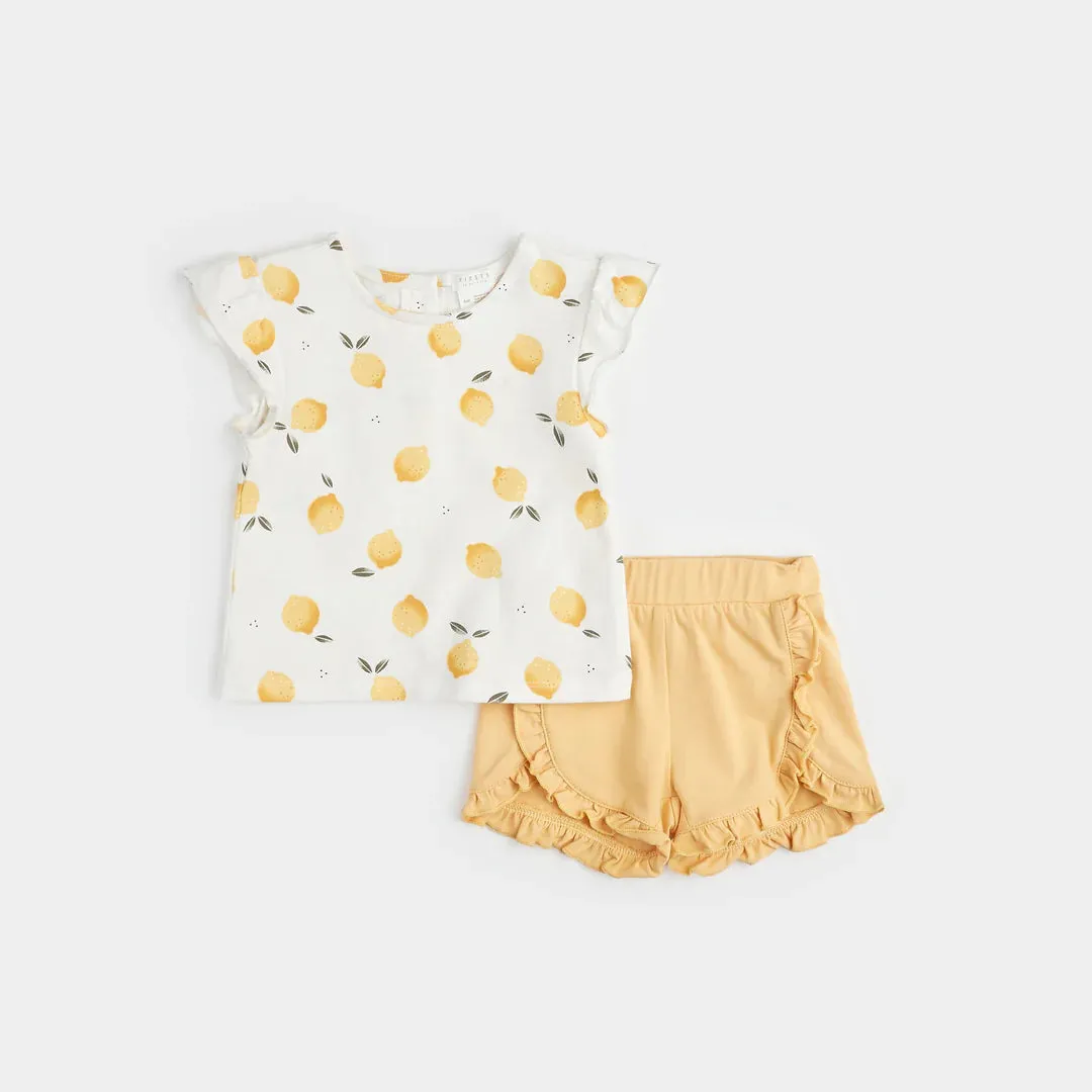 MIL Lemon Print Infant Short Set