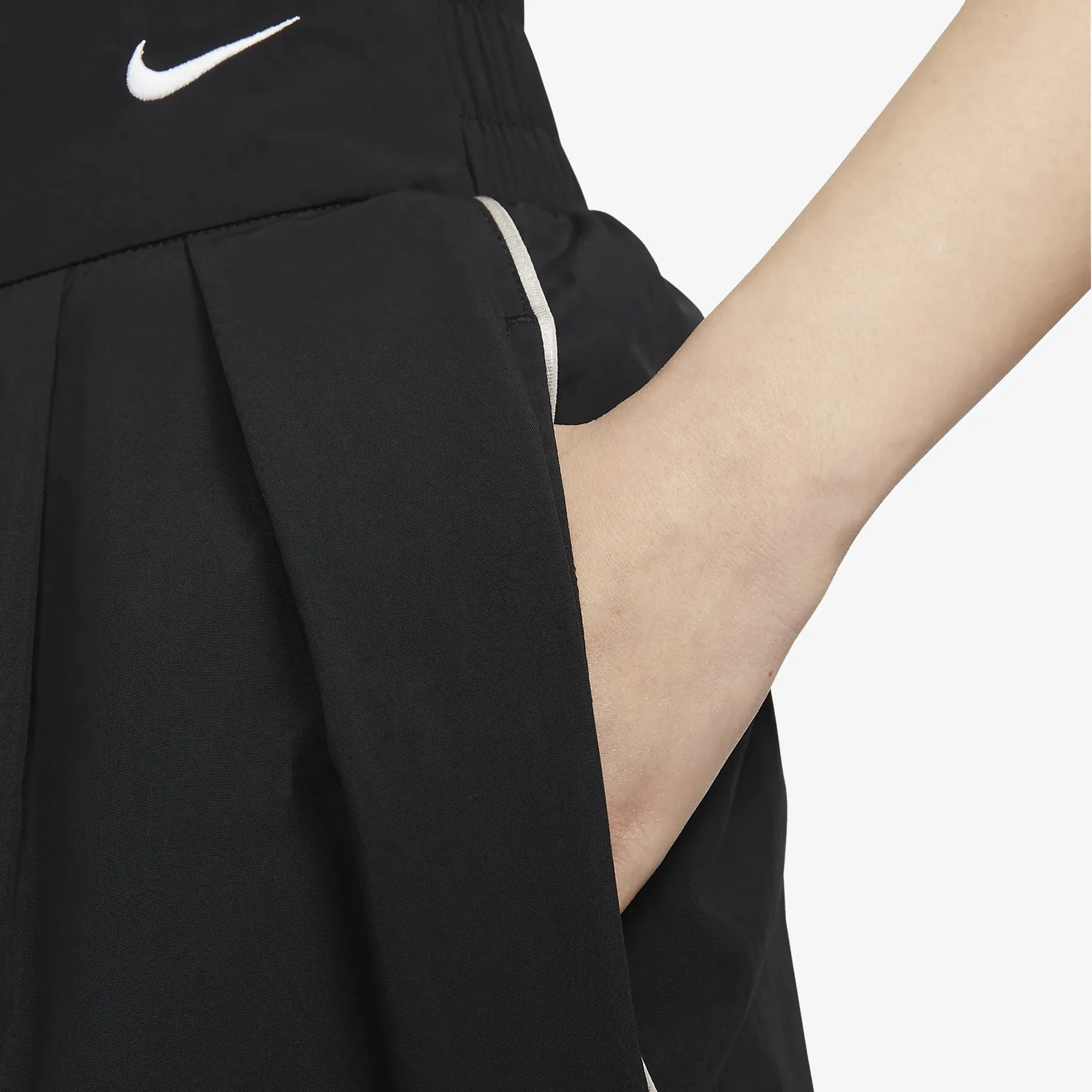 NIKE | MID-RISE REPEL ASYMMETRICAL-WAIST TROUSERS { BLACK/LT IRON ORE/WHITE