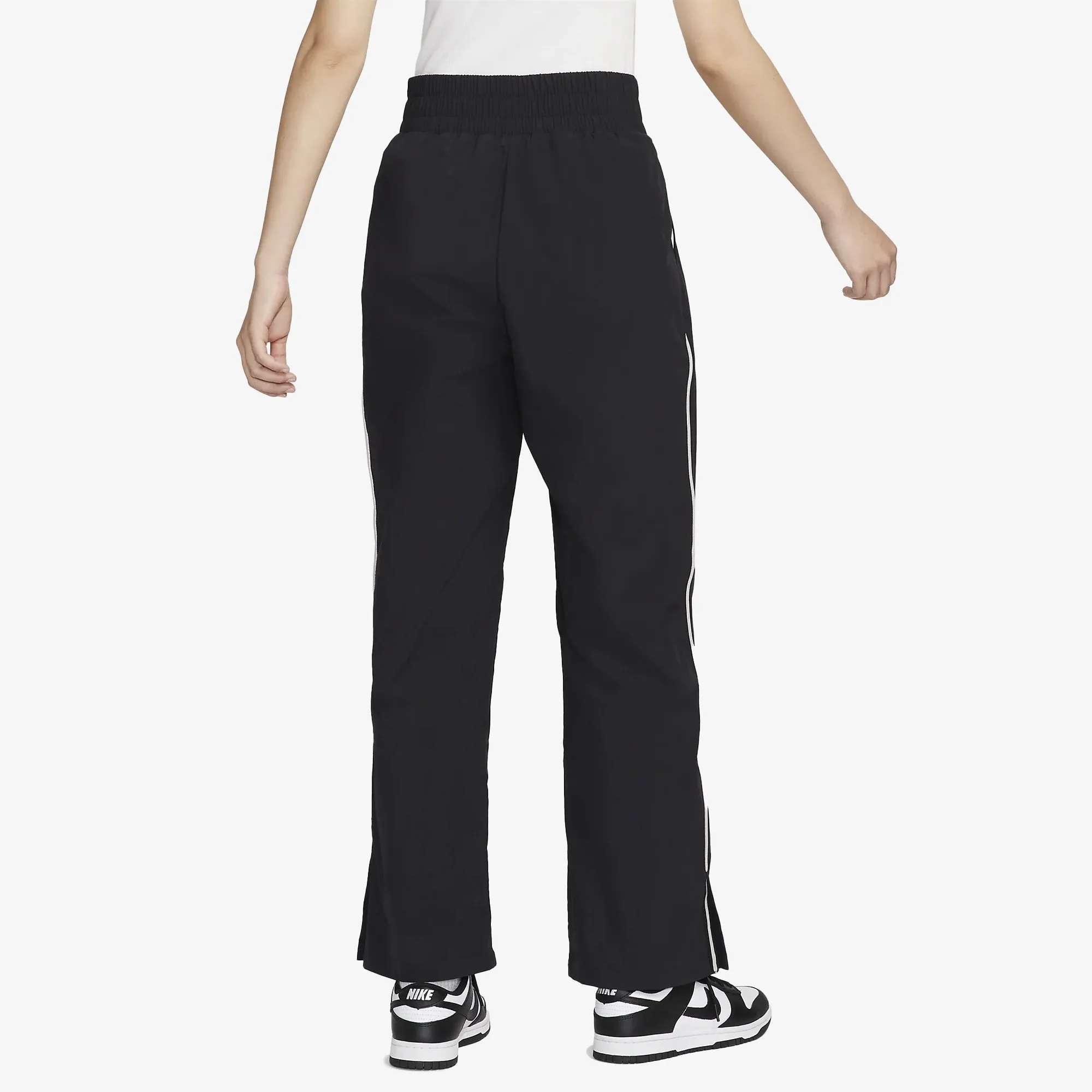 NIKE | MID-RISE REPEL ASYMMETRICAL-WAIST TROUSERS { BLACK/LT IRON ORE/WHITE