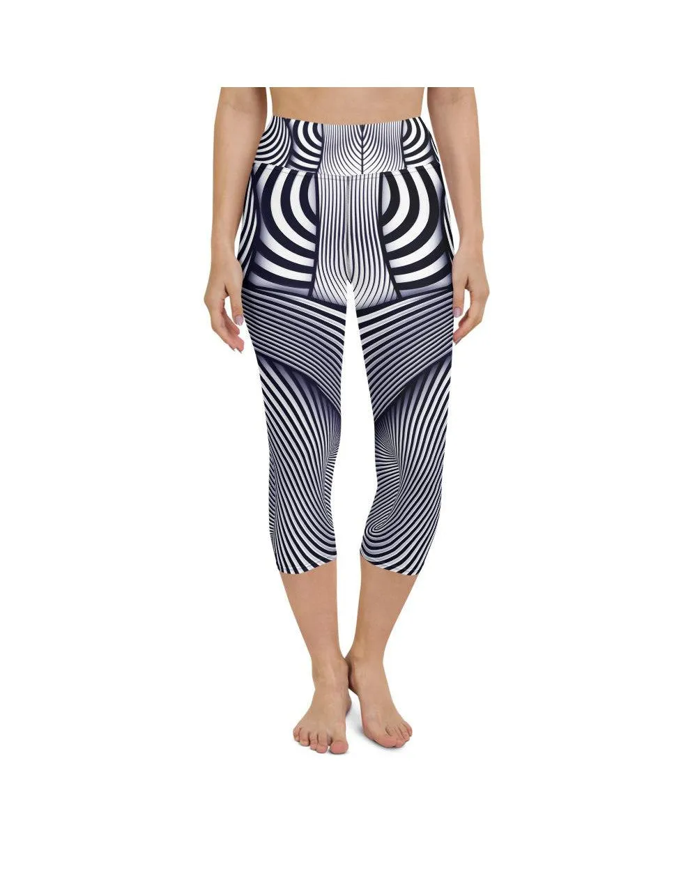 Optical Illusion Stripe Yoga Capris