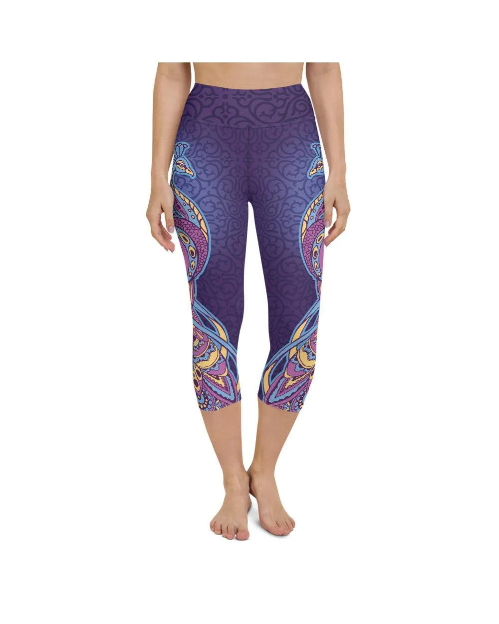 Ornamental Peacock Yoga Capris