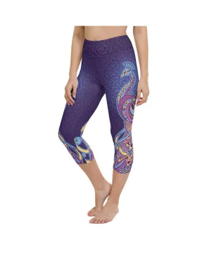 Ornamental Peacock Yoga Capris