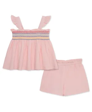 Pink Gauze Short Set - Toddler (2T-4T)