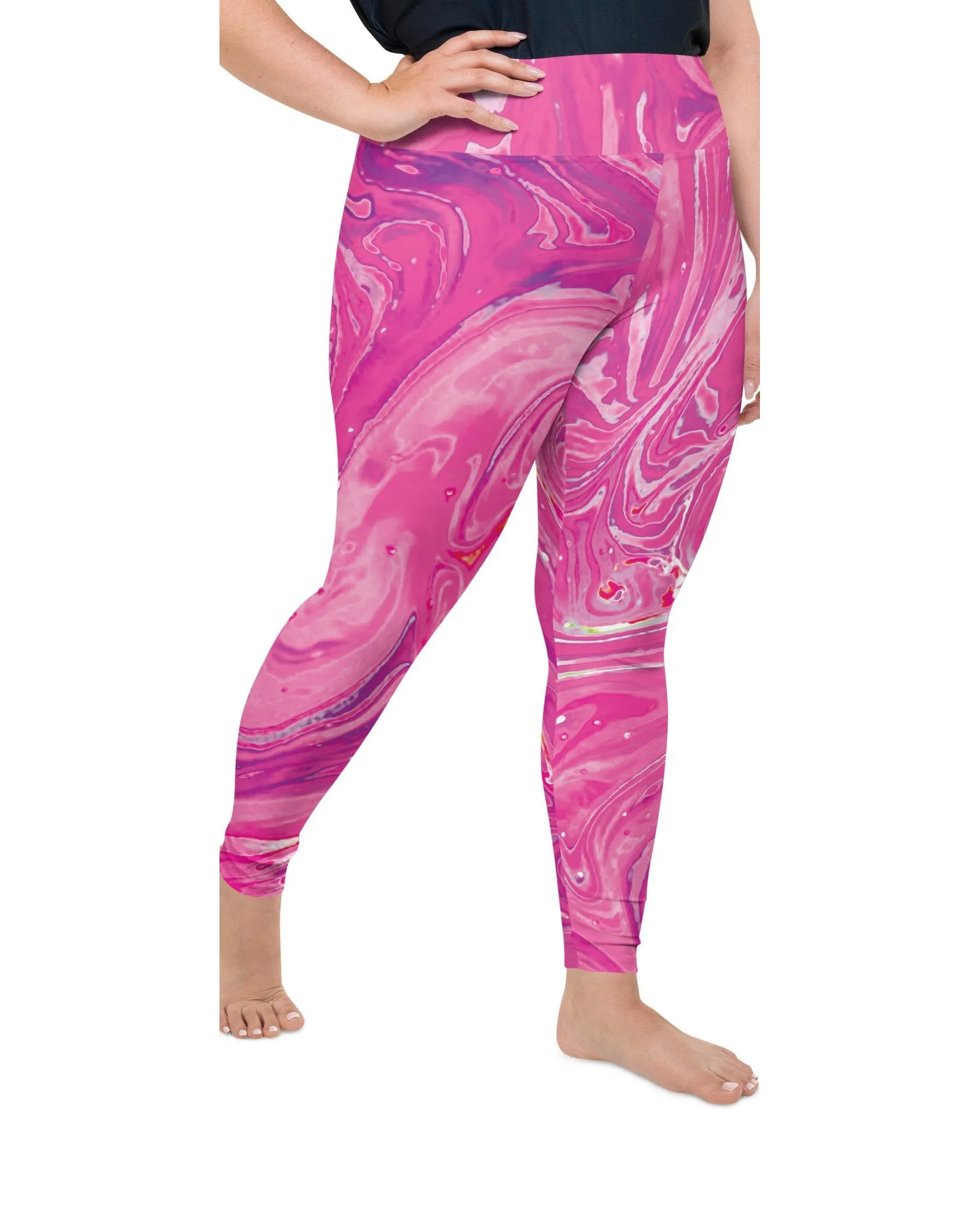 Pink Swirl Plus Size Leggings