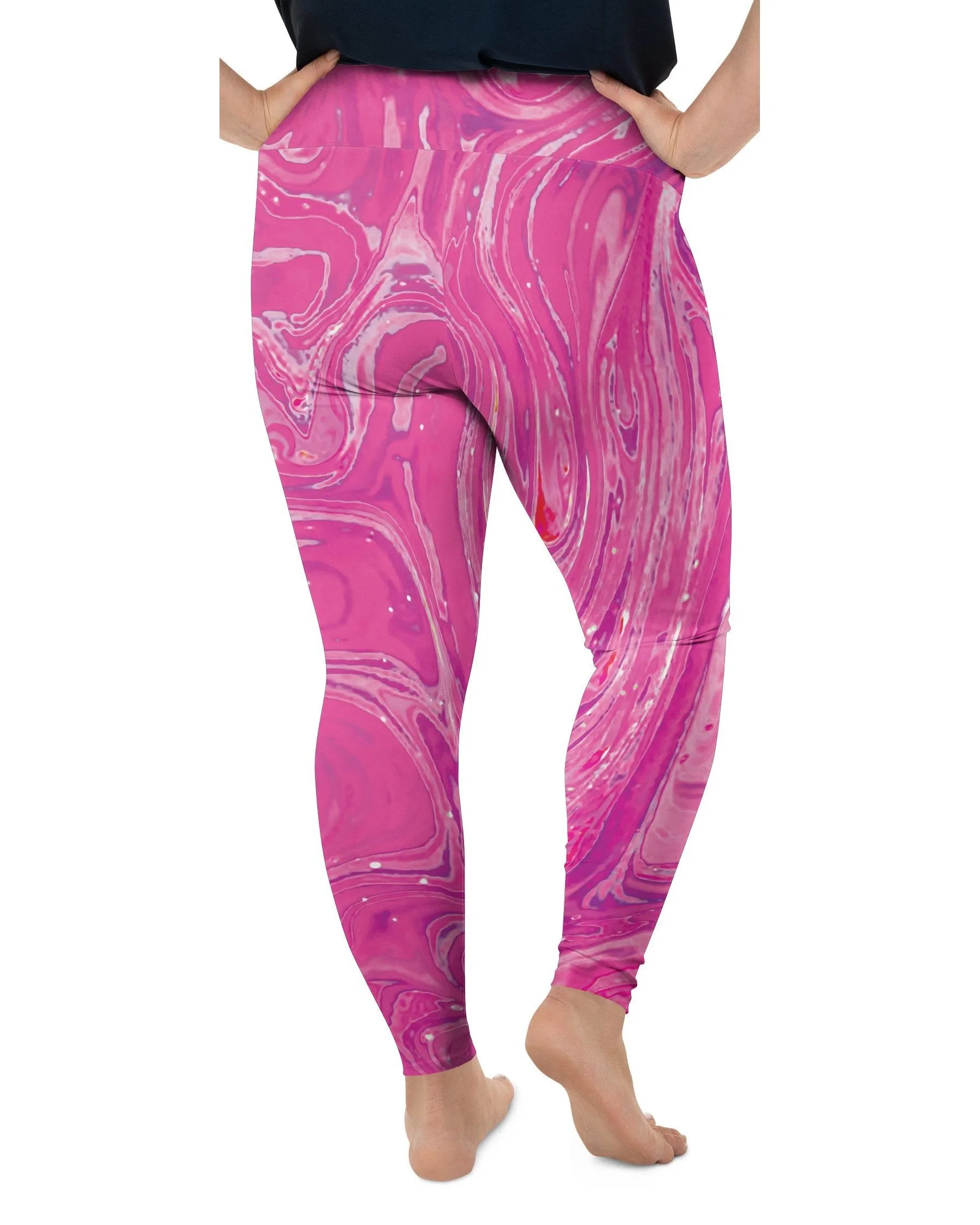 Pink Swirl Plus Size Leggings