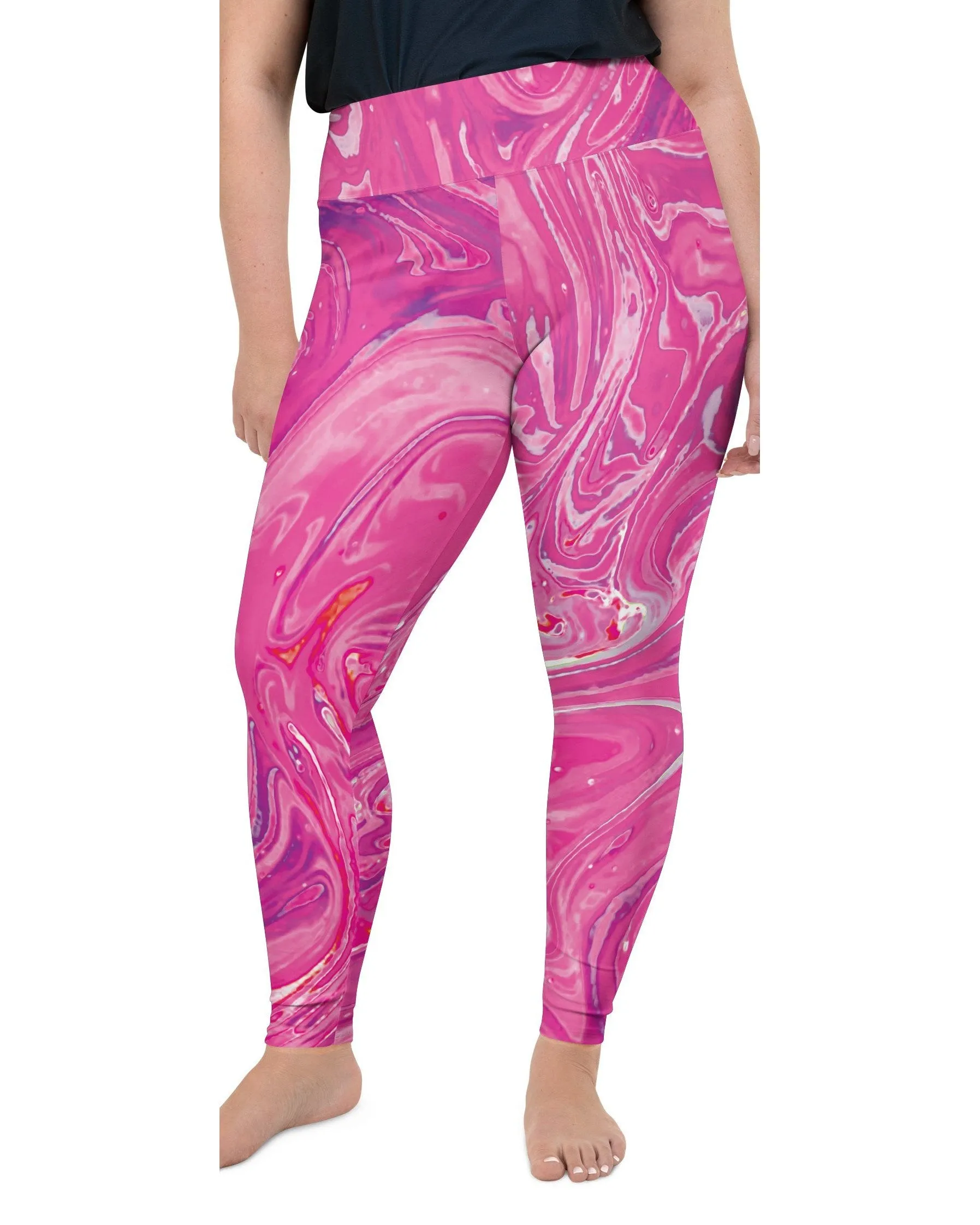 Pink Swirl Plus Size Leggings