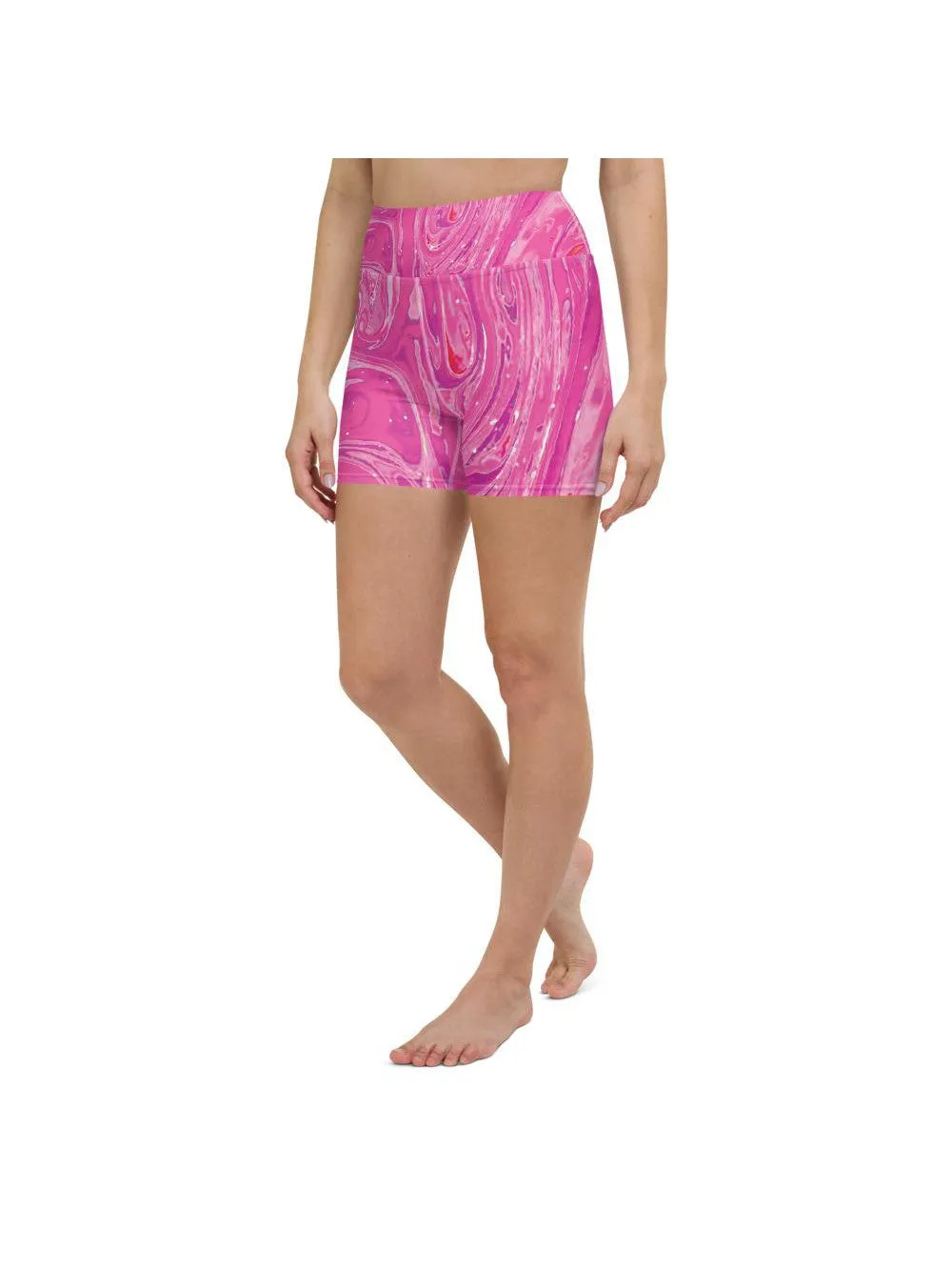 Pink Swirl Yoga Shorts