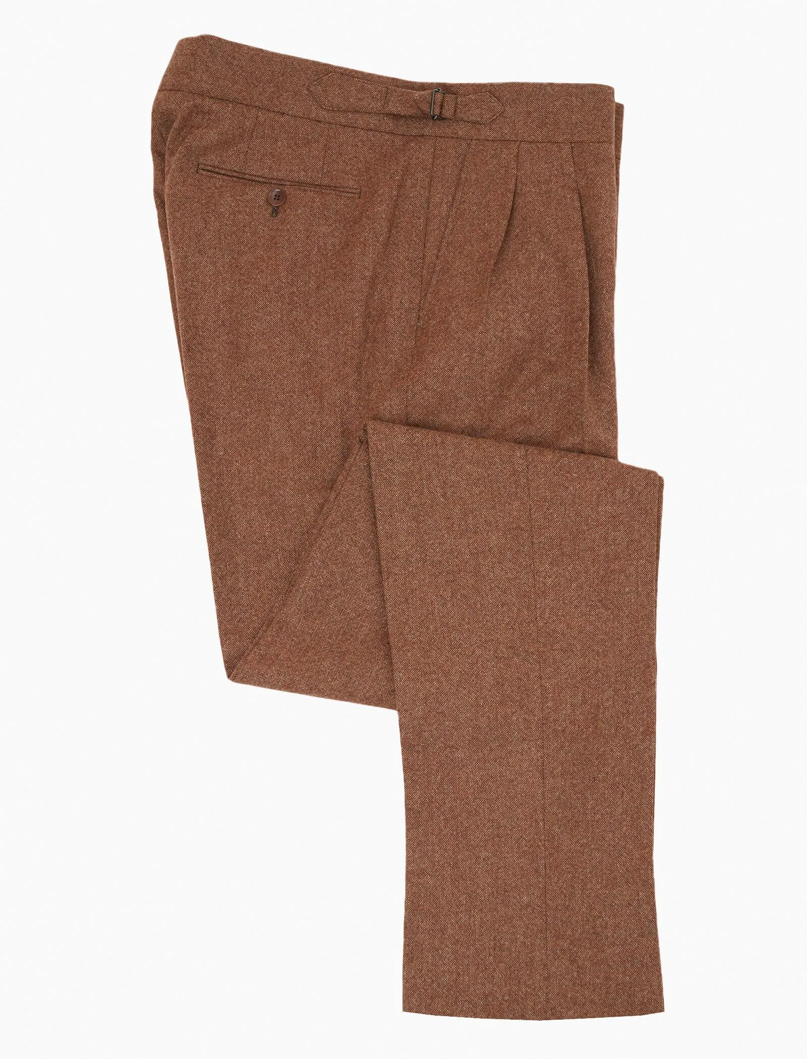 Rouge Plain Weave Lambswool High Waisted Trousers