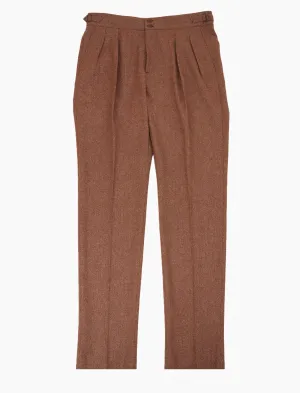 Rouge Plain Weave Lambswool High Waisted Trousers