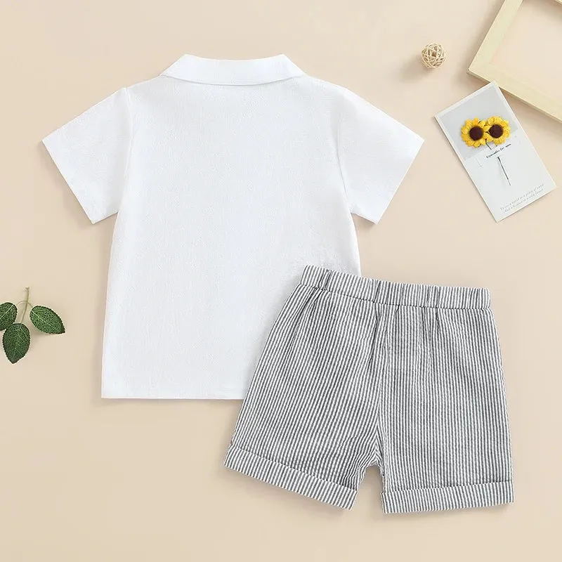 Seaside Linen-Blend Shirt & Shorts Set