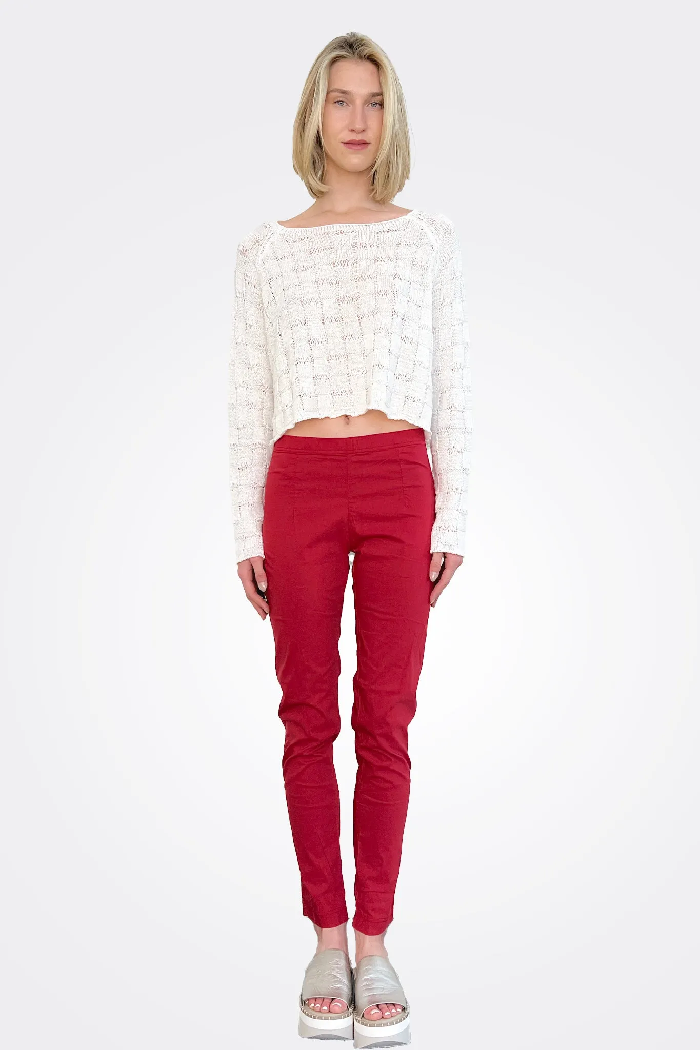 Slim Fit Trousers - Red