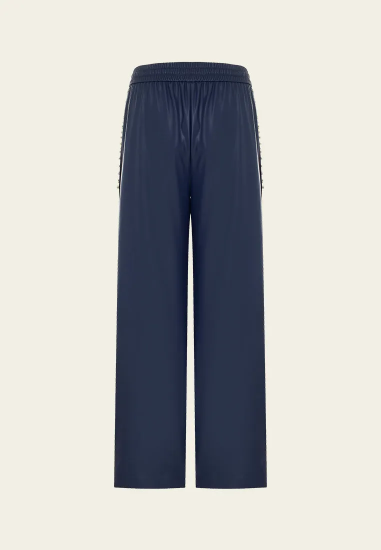 Sporty Vegan Leather Trousers